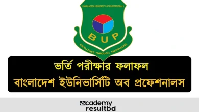 BUP ভর্তি পরীক্ষার ফলাফল