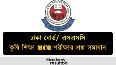 ঢাকা বোর্ড এসএসসি কৃষি শিক্ষা MCQ প্রশ্ন সমাধান