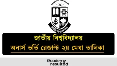 NU Honours Admission 2nd Merit Result