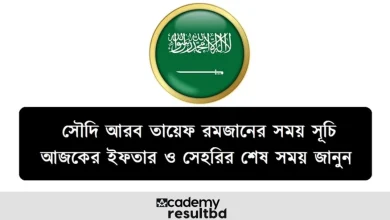 সৌদি আরব তায়েফ রমজানের সময় সূচি